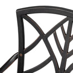 Outdoor 2-Piece Patio Chair Set, Cast Aluminum, Black with Gold-painted Edge