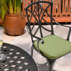 Outdoor 2-Piece Patio Chair Set, Cast Aluminum, Black with Gold-painted Edge