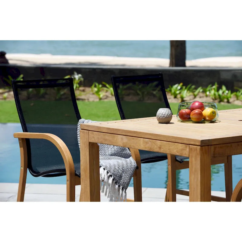 LifestyleGarden 9pc Outdoor Patio Teak Deluxe Dining Set - 9-Piece