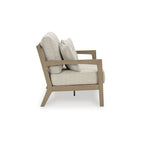 Signature Design by Ashley Hallow Creek Driftwood Outdoor Loveseat with Cushion - 52 W x 36.5 D x 37 H