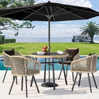 Moasis 4 Person Outdoor Dining Set Wicker Patio Bistro Set - 5 Pcs