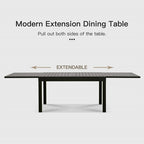 Large Extendable Aluminum Patio Dining Table for 6-8 Person
