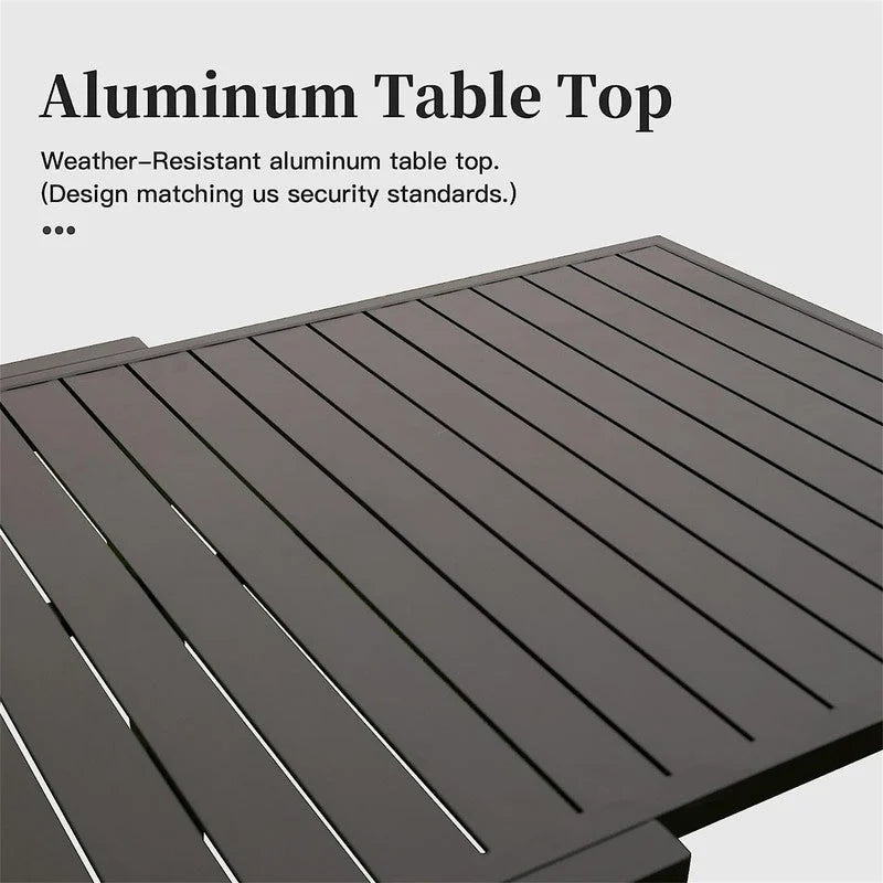 Large Extendable Aluminum Patio Dining Table for 6-8 Person