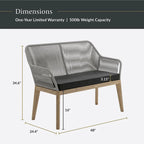 New Heights Huxley Woven Rope Outdoor Loveseat