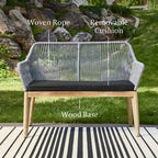 New Heights Huxley Woven Rope Outdoor Loveseat