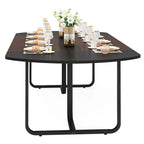 70.86 Modern Oval Dining Table with Walnut and Black Finish