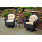Biloxi Espresso Outdoor Wicker Swivel Glider Set (3-Piece)