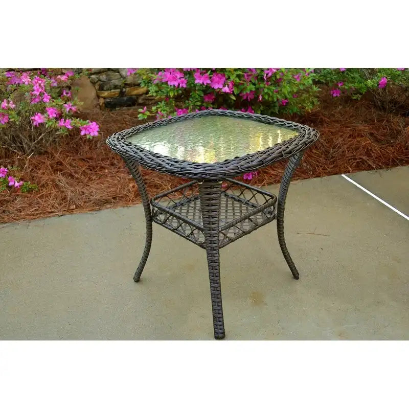 Biloxi Espresso Outdoor Wicker Swivel Glider Set (3-Piece)