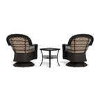 Biloxi Espresso Outdoor Wicker Swivel Glider Set (3-Piece)