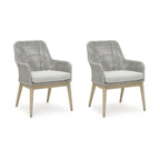 Signature Design by Ashley Seton Creek Gray Outdoor Dining Arm Chair (Set of 2) - 25.25 W x 24.5 D x 36 H