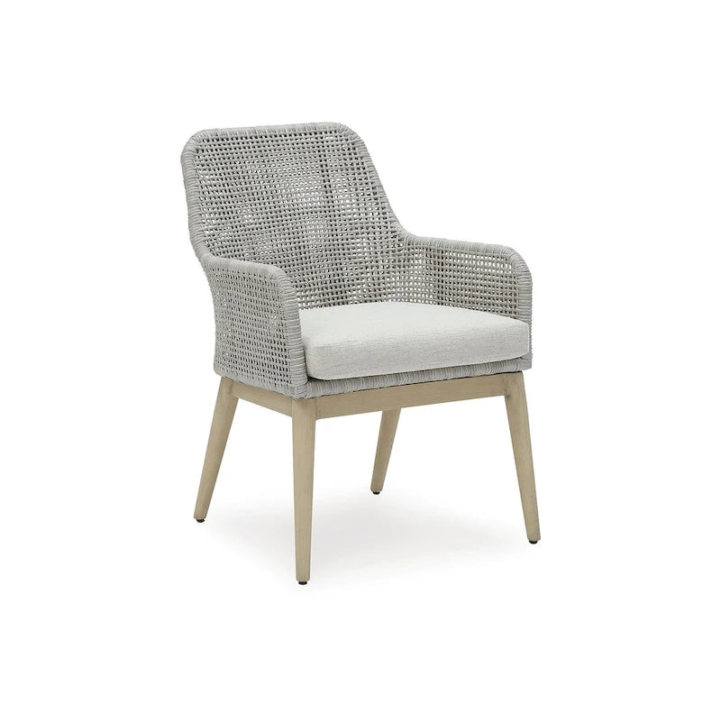 Signature Design by Ashley Seton Creek Gray Outdoor Dining Arm Chair (Set of 2) - 25.25 W x 24.5 D x 36 H