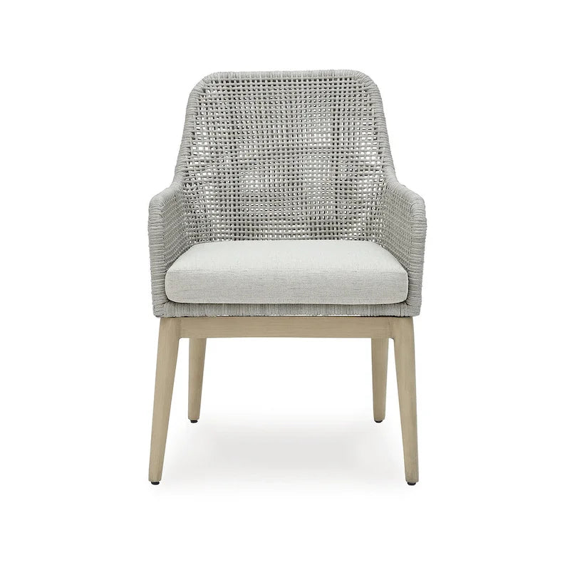 Signature Design by Ashley Seton Creek Gray Outdoor Dining Arm Chair (Set of 2) - 25.25 W x 24.5 D x 36 H