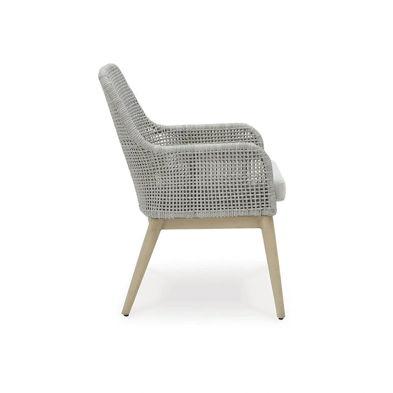 Signature Design by Ashley Seton Creek Gray Outdoor Dining Arm Chair (Set of 2) - 25.25 W x 24.5 D x 36 H