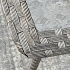 HOOOWOOO Outdoor Patio Grey Rattan Wicker Side Table