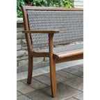 Eilaf Driftwood Grey Wicker & Eucalyptus Bench - N/A