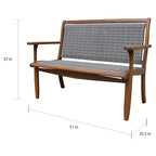 Eilaf Driftwood Grey Wicker & Eucalyptus Bench - N/A