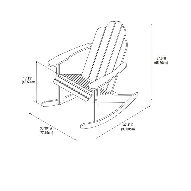 Gavil Indoor/Outdoor Solid Wood Adirondack Rocking Chair