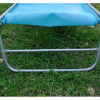 Outsunny Portable Sun Lounger, Folding Chaise Lounge Chair w/ Adjustable Backrest & Pillow for Beach, Poolside and Patio, Blue
