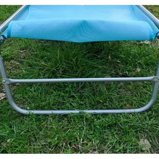 Outsunny Portable Sun Lounger, Folding Chaise Lounge Chair w/ Adjustable Backrest & Pillow for Beach, Poolside and Patio, Blue