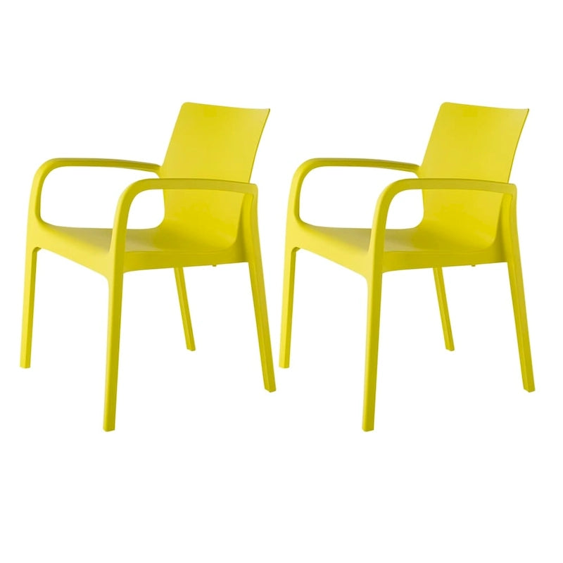 Alissa Resin Stackable All-Weather Dining Armchair, Set of 2