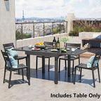Pellebant Aluminum Rectangular Outdoor Extension Dining Table - N/A