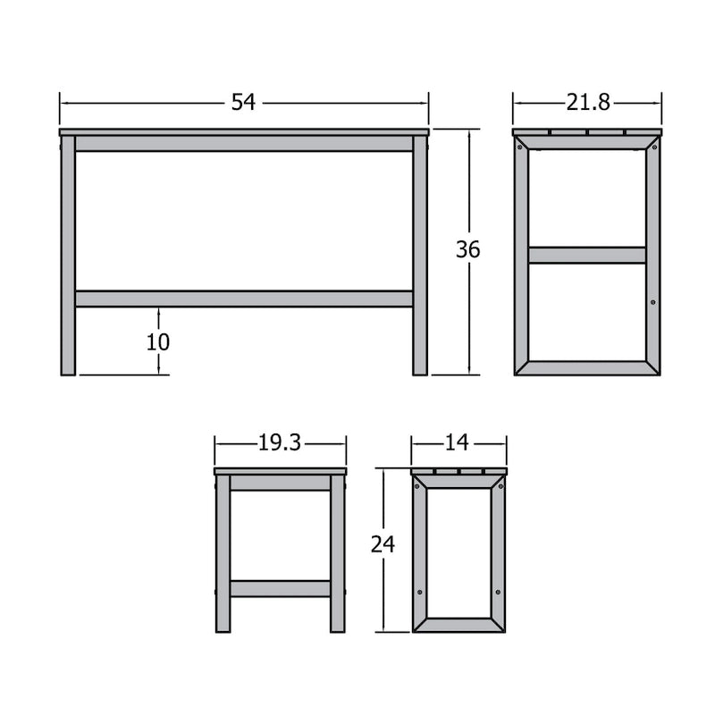 HIGHWOOD Monroe Modern Counter-Height Dining Balcony Set
