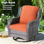 OVIOS 7-piece Patio Wicker Swivel Chairs Set