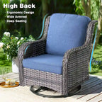 OVIOS 7-piece Patio Wicker Swivel Chairs Set