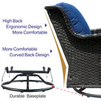 OVIOS 7-piece Patio Wicker Swivel Chairs Set