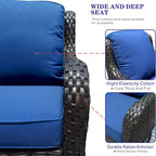 OVIOS 7-piece Patio Wicker Swivel Chairs Set