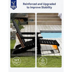 WINSOON All Weather HIPS Folding Adirondack Chair 5-Gear Adjustable Backrest Chairs with Retractable Ottoman Set of 4