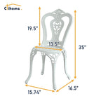 Clihome Outdoor Cast Aluminum Bistro Chair (Set of 2)