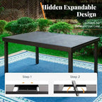 MAISON ARTS 7/9-piece Patio Dining Set, Expendable Rectangular Outdoor Dining Table with Rattan Chairs