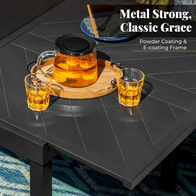 MAISON ARTS 7/9-piece Patio Dining Set, Expendable Rectangular Outdoor Dining Table with Rattan Chairs