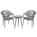 NUU GARDEN 3-Piece Aluminum Patio Furniture Bistro Set with Cushions