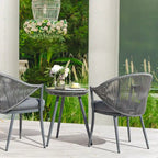 NUU GARDEN 3-Piece Aluminum Patio Furniture Bistro Set with Cushions