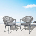 NUU GARDEN 3-Piece Aluminum Patio Furniture Bistro Set with Cushions