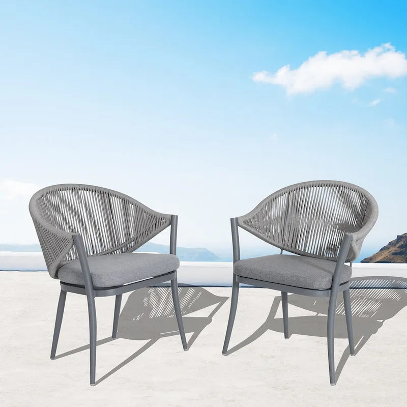 NUU GARDEN 3-Piece Aluminum Patio Furniture Bistro Set with Cushions