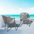 NUU GARDEN 3-Piece Aluminum Patio Furniture Bistro Set with Cushions