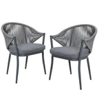 NUU GARDEN 3-Piece Aluminum Patio Furniture Bistro Set with Cushions