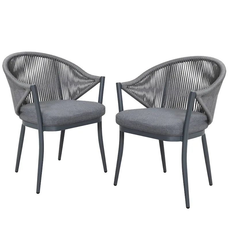 NUU GARDEN 3-Piece Aluminum Patio Furniture Bistro Set with Cushions