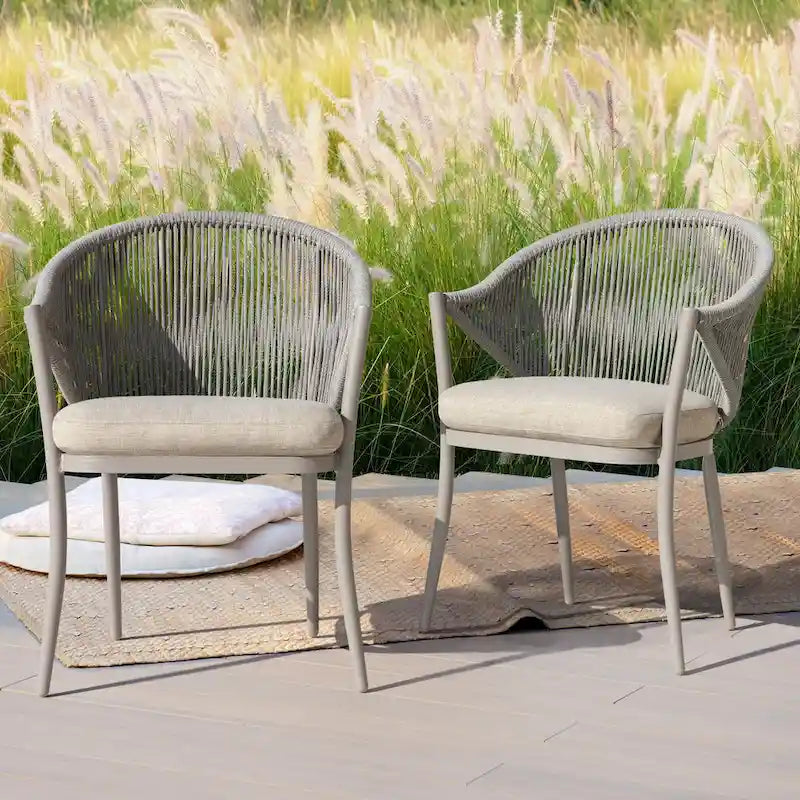 NUU GARDEN 3-Piece Aluminum Patio Furniture Bistro Set with Cushions