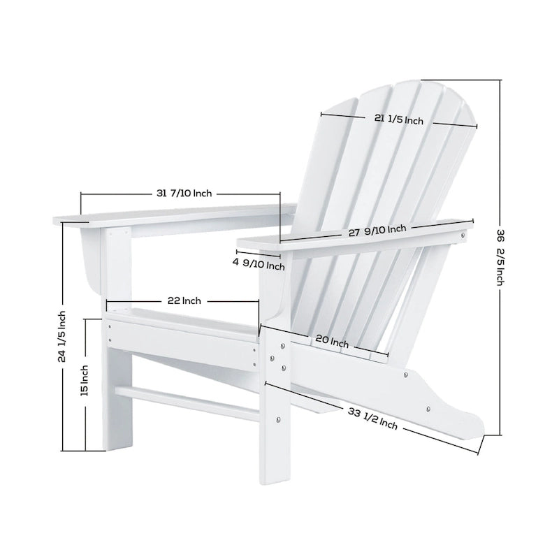Polytrends Altura Classic Outdoor Eco-Friendly All Weather Adirondack Chair with Ottoman (2-Piece Set)