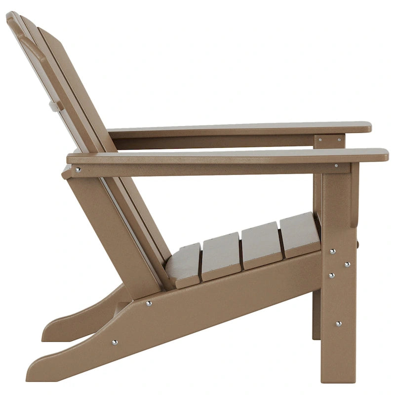Polytrends Altura Classic Outdoor Eco-Friendly All Weather Adirondack Chair with Ottoman (2-Piece Set)
