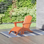 Polytrends Altura Classic Outdoor Eco-Friendly All Weather Adirondack Chair with Ottoman (2-Piece Set)