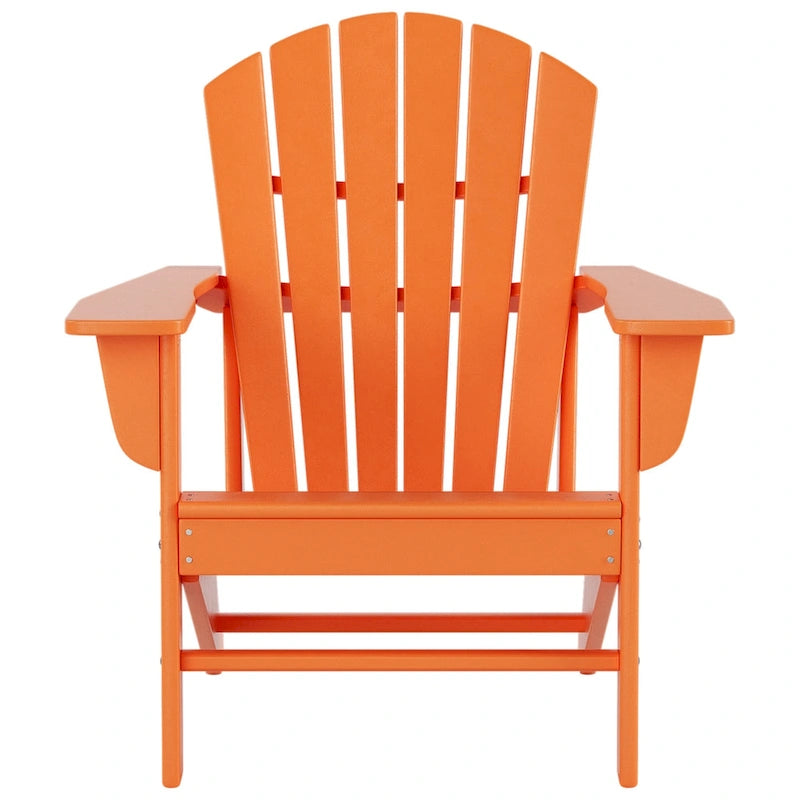 Polytrends Altura Classic Outdoor Eco-Friendly All Weather Adirondack Chair with Ottoman (2-Piece Set)