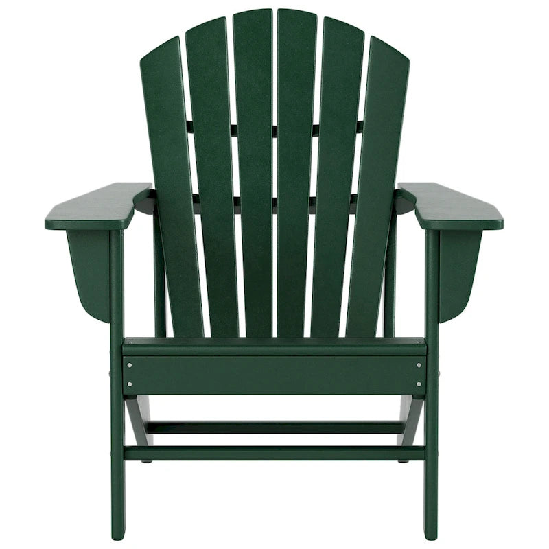 Polytrends Altura Classic Outdoor Eco-Friendly All Weather Adirondack Chair with Ottoman (2-Piece Set)