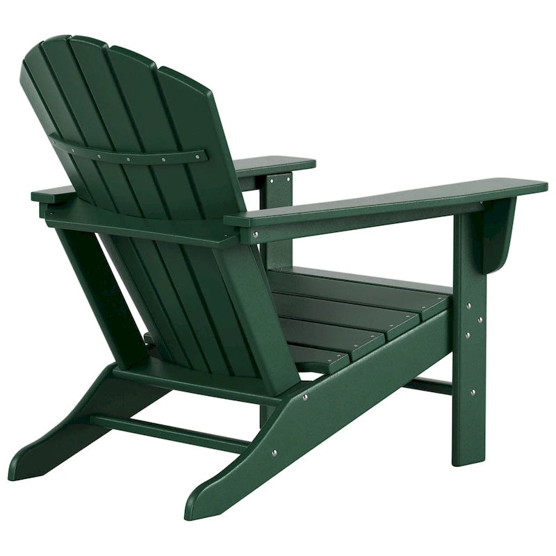 Polytrends Altura Classic Outdoor Eco-Friendly All Weather Adirondack Chair with Ottoman (2-Piece Set)