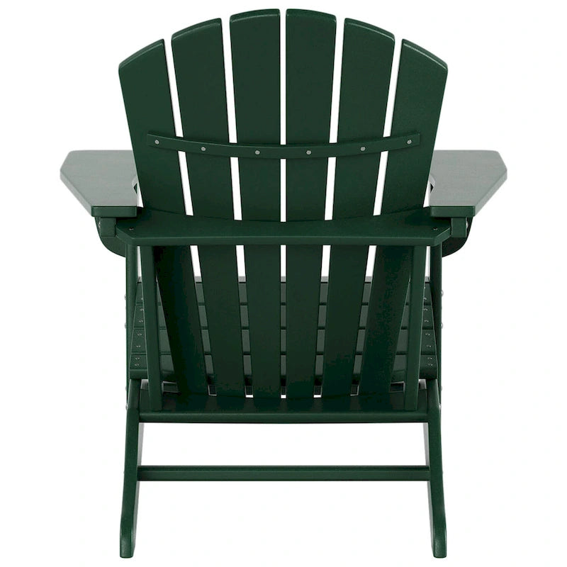 Polytrends Altura Classic Outdoor Eco-Friendly All Weather Adirondack Chair with Ottoman (2-Piece Set)