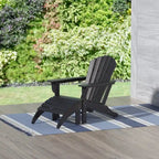 Polytrends Altura Classic Outdoor Eco-Friendly All Weather Adirondack Chair with Ottoman (2-Piece Set)